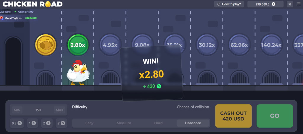 Collected win in the Chicken Road crossing game